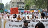 Participants In a Walk on Kashmir issue organized by MUSLIM Institute on Saturday July 23, 2016