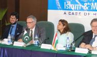 Left to Right Sahibzada Sultan Ahmad Ali (Chairman, MUSLIM Institute), His Excellency Mr. Istvan Szabo (Ambassador of Hungary to Islamic Republic of Pakistan), Ambassador (R) Ms Fauzia Nasreen, Head (Department of Center for Policy Studies, COMSATS Institute of Information Technology, Islamabad), & Ambassador (R) Dr. István Gyarmati (President at International Centre for Democratic Transition, Hungary
