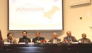 (left to right) Expert on International Law & Former Federal Minister of Law Mr. Ahmer Bilal Soofi, Chairman MUSLIM Institute, Sahibzada Sultan Ahmad Ali, Nawab of Junagadh State H. H. Nawab Jahangir Khanji, Lt. Gen. (R) Saeed Uz Zafar, Vice Chancellor, Air University, Air Vice Marshal (R) Faaiz Amir & Maj. Gen. (R) Ali Baz sitting on stage