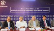 (Left to Right) Mr. Hasnain Haider (Assistant Director Kashmir Desk, MOFA) Maj. Gen. (R) Ali Baz (Former Principal NIPCONS, National University of Science & Technology, Islamabad) Mr. Wazir Ahmad Jogezai (Former Deputy Speaker) Ambassador (R) Ashraf Jehangir Qazi (Retired Senior Pakistani Diplomat) Dr. Muhammad khan (Former HoD, National Defence University, Islamabad) and Mr. Tahir Mehmood (PR Coordinator, MUSLIM Institute)