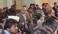 Major Gen.(R) Shahid Ahmed Hashmat, Deen NUST Institute of Peace & Conflict Studies, asking a question