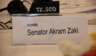 Name Tag of Honourable Senator Akram Zaki