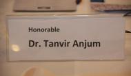 Name Tag of Honourable Dr. Tanvir Anjum