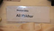 Name Tag of Honourable Ali Iftikhar 