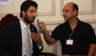 Sahibzada Sultan Ahmad Ali Chairman MUSLIM Institute sharing views with journalist