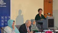 Dr. Attia Anayatullah, Former Federal Minister for Women & Social Welfare, giving her concluding remarks with presentation