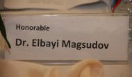 Name Tag of Honourable Dr. Elbayi Magusdov
